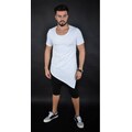 AtyFashion Tricou barbati cu colt asimetric Aty Fashion, Culoare alb