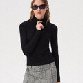 Sinsay - Pulover cu guler tip helancă cu fermoar - Negru