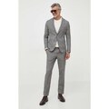 BOSS costum din amestec de lana culoarea gri, modelator