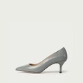 ALURA PREMIUM Pantofi Julie gri din piele naturală cu toc mic (Mărime: 35)