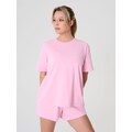 Sinsay - Bluză sport cu mânecă scurtă - roz-pastel