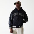 Geaca New Era Black Hooded Varsity Jacket