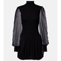 Frame Ribbed-knit wool and silk minidress
