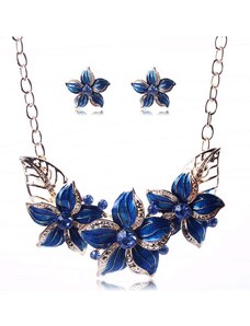 IZMAEL Set de bijuterii Varnish Flower - Albastru KP663