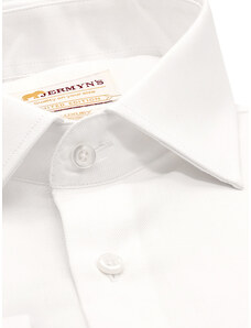 JERMYN'S Camasa alba regular barbati pentru butoni Luxury Classic Fit Diagonal