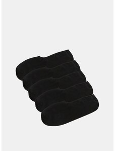 Set de 5 perechi de sosete scurte negre cu albe pentru barbati - Jack & Jones Basic