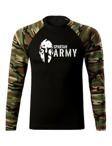 DRAGOWA Fit-T tricou cu mânecă lungă spartan army, woodland 160g/m2