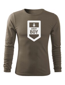 DRAGOWA Fit-T tricou cu mânecă lungă army boy, oliv 160g/m2