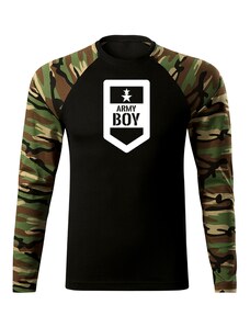 DRAGOWA Fit-T tricou cu mânecă lungă army boy, woodland 160g/m2