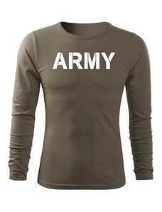 DRAGOWA Fit-T tricou cu mânecă lungă army, măsliniu160g/m2