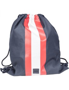 Urban Classics Accessoires Striped Gym Bag bleumarin / foc roșu / alb