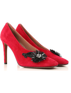 Lautre Chose Pantofi cu Toc pentru Femei La Reducere în Outlet, Roșu Rubin, Piele Întoarsă, 2024, 37.5 38 40