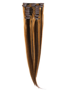 Megavolum Clip-On Par Natural 30cm 80gr Saten Ciocolatiu Suvitat/Blond Miere #4/27