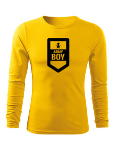 DRAGOWA Fit-T tricou cu mânecă lungă army boy, galben 160g/m2