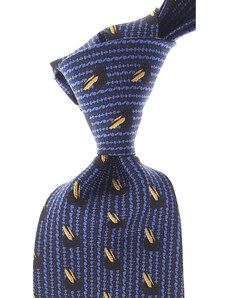 Balmain Cravate La Reducere, Albastru Miez de Noapte Închis, Mătase, 2024