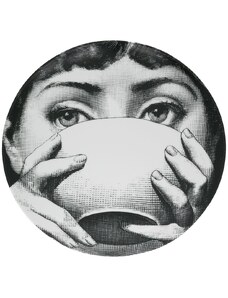 Fornasetti tea cup print plate - Black