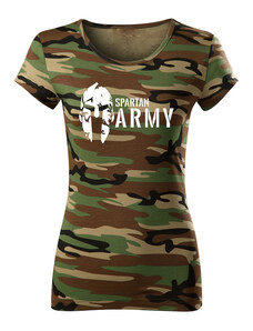 DRAGOWA tricou de damă camuflaj spartan army, 150g/m2