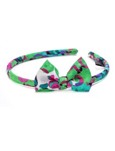 Tie-Me-Up Headband cu fundita It's Raining Flowers verde