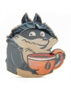ArtMyWay Brosa Lemn COFFEE ADDICT - Raccoon