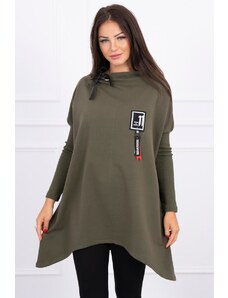 Kesi Oversize sweatshirt with asymmetrical khaki sides