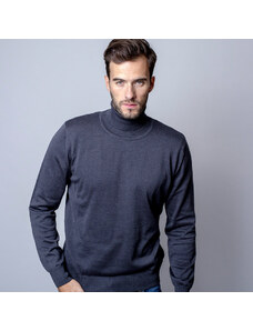 Men sweater with poloneck Willsoor 8621 in gray color