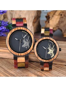Set ceasuri din lemn multicolor Bobo Bird pentru cupluri