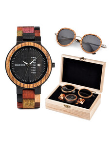 Set ceas din lemn Bobo Bird P14 si ochelari de soare din lemn