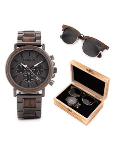 Set ceas din lemn Bobo Bird Q26 si ochelari de soare din lemn