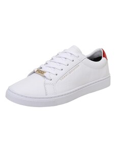 TOMMY HILFIGER Sneaker low 'Essential' auriu / roșu / alb
