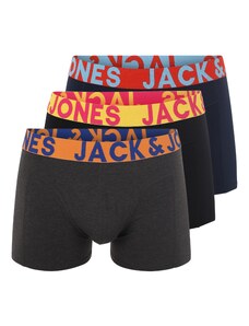 JACK & JONES Boxeri 'Sense' albastru închis / gri metalic / portocaliu / negru