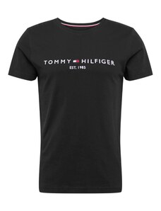 TOMMY HILFIGER Tricou bleumarin / negru / alb