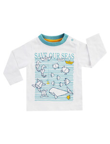 JACKY Bluza cu maneca lunga, Alb cu desen, Save Our Seas