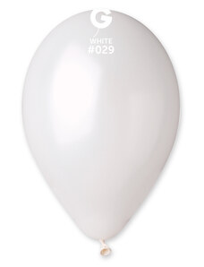 Gemar Balon - alb metalic 28 cm 100 buc
