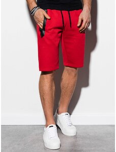 Ombre Clothing Pantaloni scurți din pânză pentru bărbați Roux roşu S