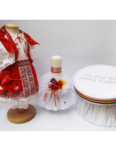 Magazin Traditional Set Traditional Botez - Costumas fetita Cutie pentru trusou Lumanare 4