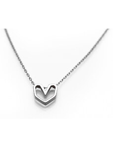 Nuwa Colier Silver Heart - Argint 925 placat cu Aur Alb