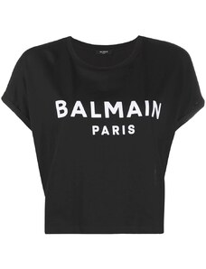 Balmain cropped logo T-shirt - Black