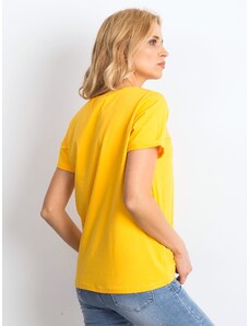 Fashionhunters Tricou pentru femei din bumbac portocaliu deschis