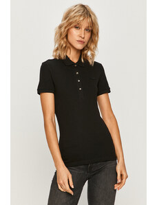 Lacoste tricou femei, culoarea negru, cu guler PF5462-001