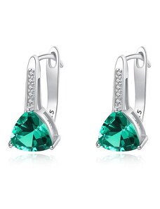 Cercei Argint Signorina Emerald Crystal