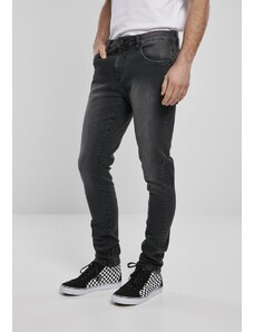 UC Men Slim Fit Zip Jeans Real negru spălate