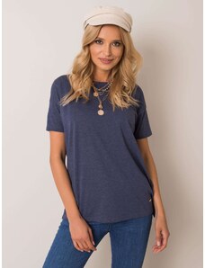 Fashionhunters YOU DON'T KNOW ME Women's navy blue cotton t-shirt
