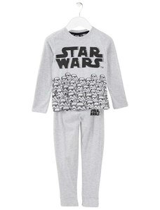 ZENTRADE Pijama cu maneca lunga, doua piese, bumbac 100%, baieti, Gri, Star Wars