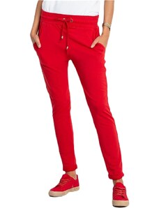 Basic Pantaloni de trening roşii pentru femei, cu pantaloni înfăşuraţi