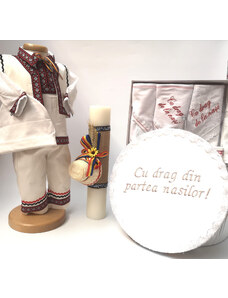 Magazin Traditional Set Traditional Botez Baiat - Costumas + Trusou + Cutie + Lumanare 5