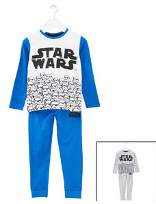 ZENTRADE Pijama cu maneca lunga, doua piese, bumbac 100%, baieti, Albastru, Star Wars