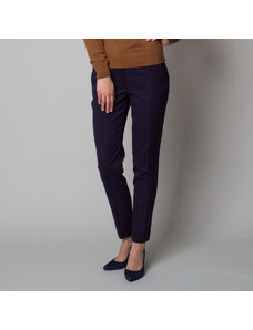 Willsoor Pantaloni eleganți de culoare albastru închis pentru femei, cu un model delicat 12371