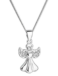 Argint colier înger cu cristale Swarovski elements 32077.1 cristal