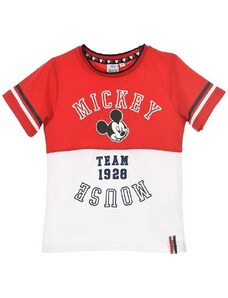 Disney Tricou roşu şi alb de băieţi Mickey Mouse