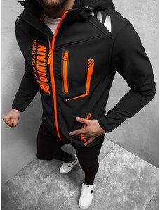Jachetă softshell bărbați negru și portocaliu OZONEE JS/HH026/1